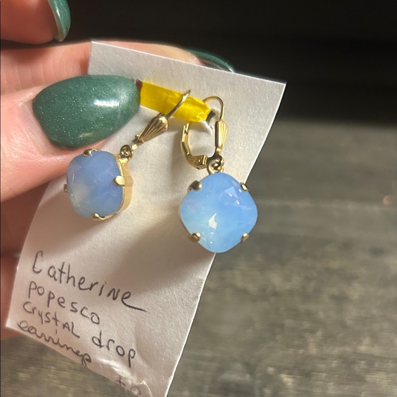 Catherine Popesco Opalescent Blue Earrings - Picture 3 of 3